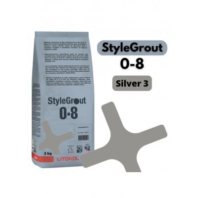 Цементна фуга Litokol StyleGrout 0-8 (Silver 3) 3 кг (SG08SLV30063)